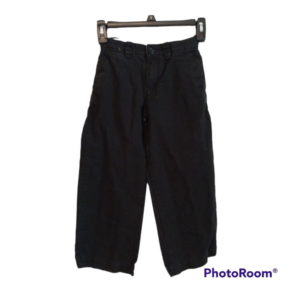 The Childrens Place Boys Size 6 Chino Pants Black Uniform School Straight Twill